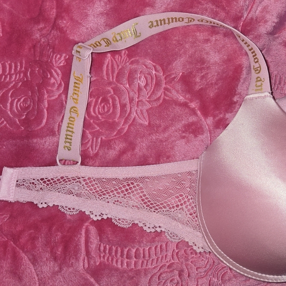 Juicy Couture ~ Womens Push Up Bra Light Pink Padded Underwire Nylon Lace ~ 36C - Picture 3 of 6